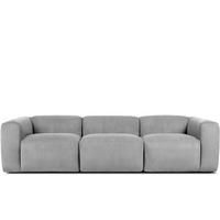 3-SITZER-MODULSOFA BUFFO mit extrem weicher und bequemer Sitzfläche, Kordstoff, hellgrau - Hellgrau, Textil (290/73/96cm) - KONSIMO®