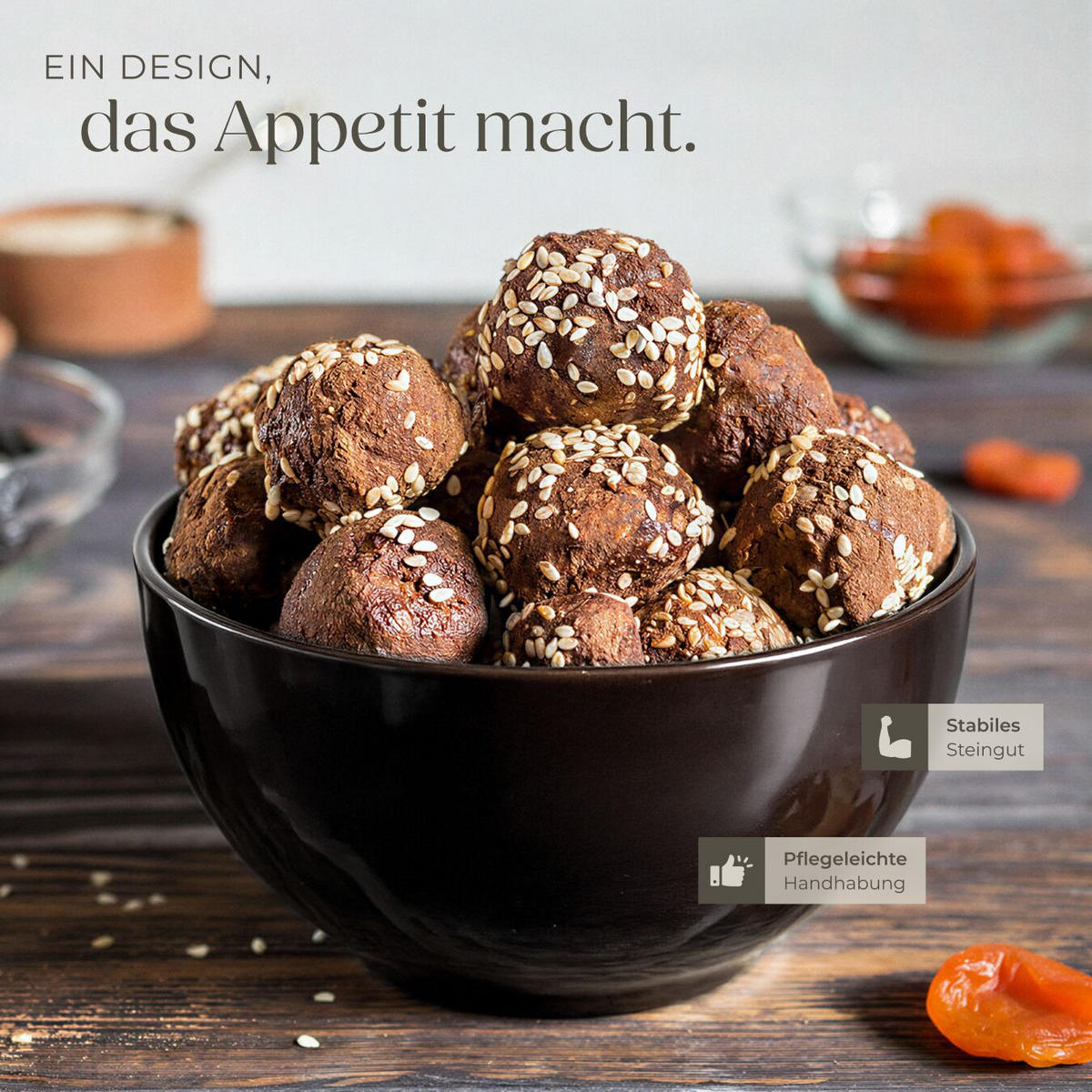 TAFELSERVICE Mare, ineinander stapelbar, blau/braun - Blau, Keramik (26.5/2.5/26.5cm) - tectake