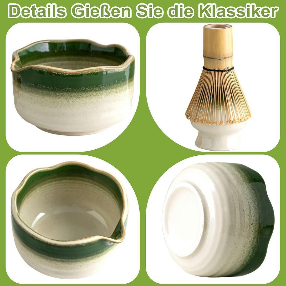 MATCHA Set 7-teiliges Set Grün Farbverlauf - Grün, Keramik (15/10/15cm)