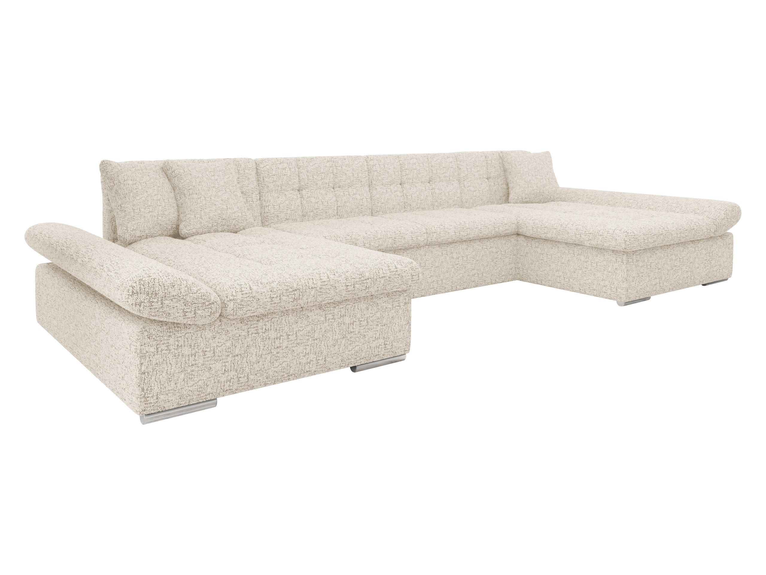 WOHNLANDSCHAFTEN Alia - Sandfarben, Holz/Textil (360/75/160cm) - MIRJAN24