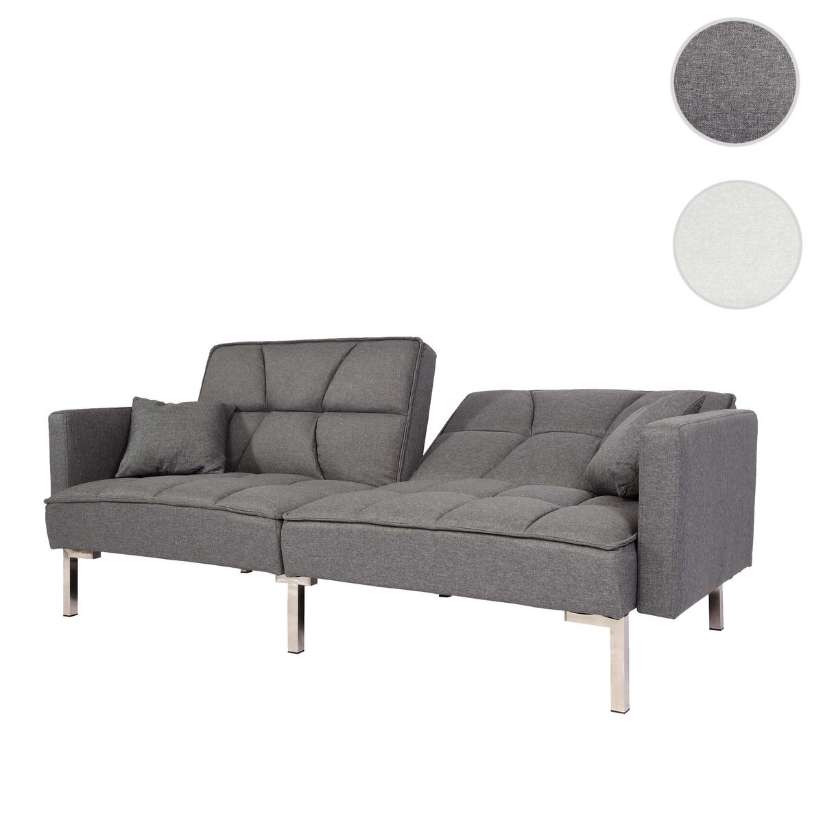 SCHLAFSOFA Grau - Grau, Textil (190/83/87cm) - MCW