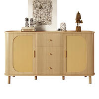 SIDEBOARD 140/40/80 cm in Naturfarbe mit 2 Türen, Schubladen & Metallbeinen - Naturfarben, Holzwerkstoff (140/80/40cm) - BEAOK
