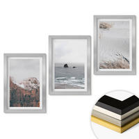 WANDBILDER 3er Set - 20x30 cm Silberner Rahmen - Berge, Wolken, Meer, Sand, Natur - Silberfarben, Kunststoff (20/30cm) - ArtPrintCave