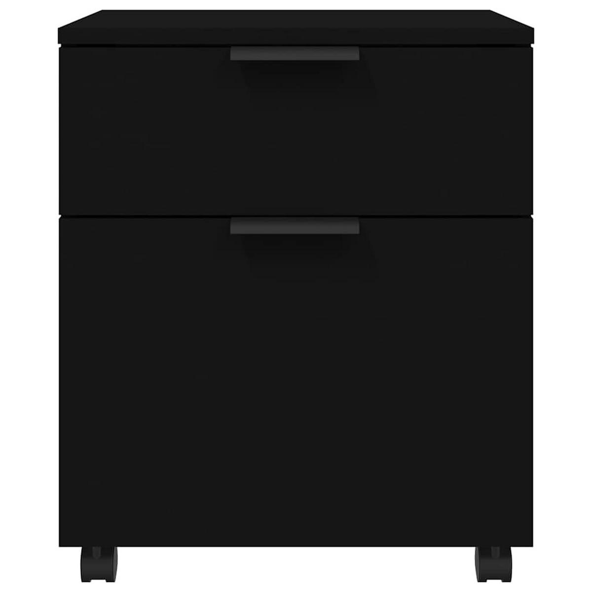 ROLLCONTAINER Mosab rollbar Schwarz 45x38x54 cm - Schwarz, Holz (45/54/38cm) - DELUKE