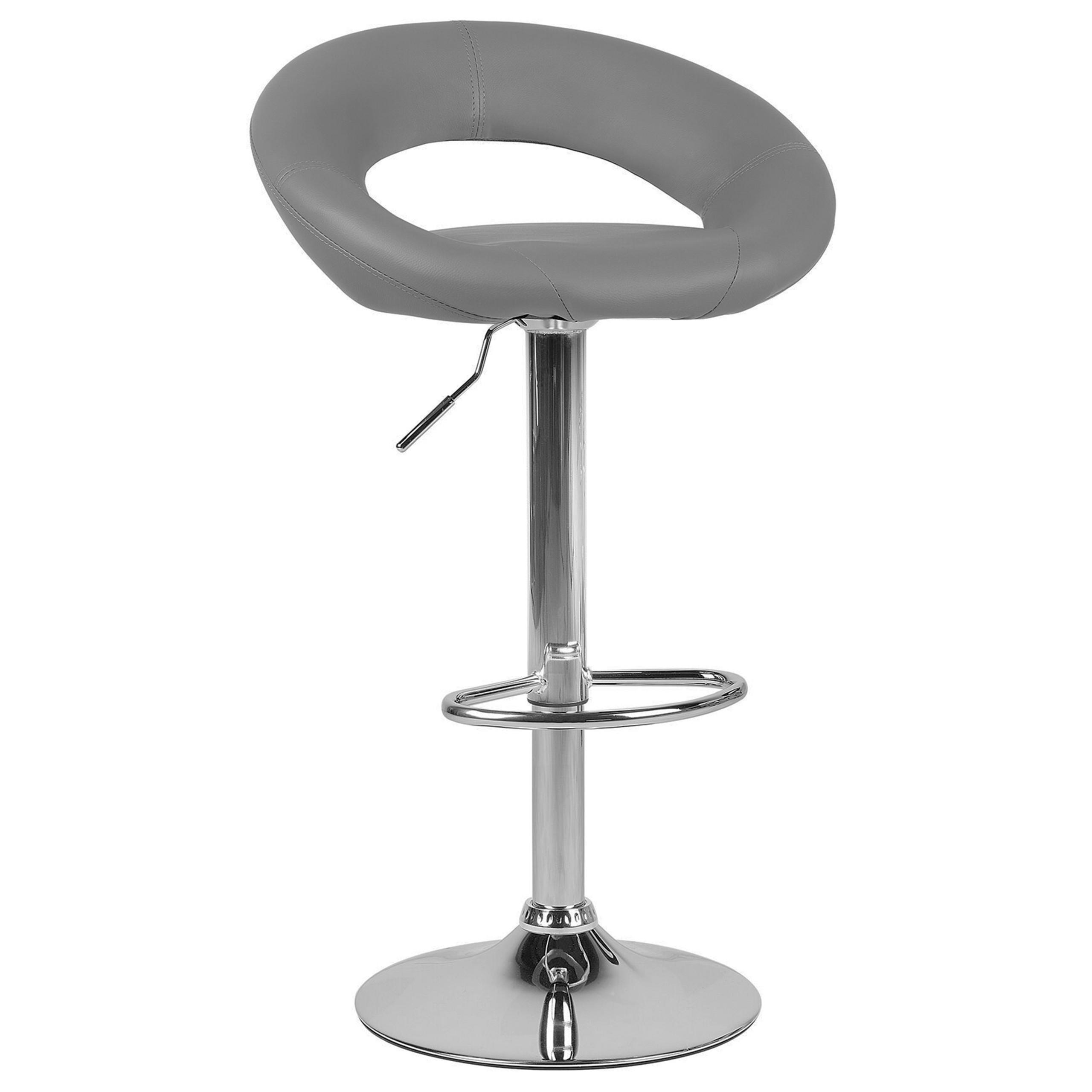 BARHOCKER 2er-Set Kunstleder Grau Peoria - Grau, Textil/Metall (54/101/40cm) - Beliani