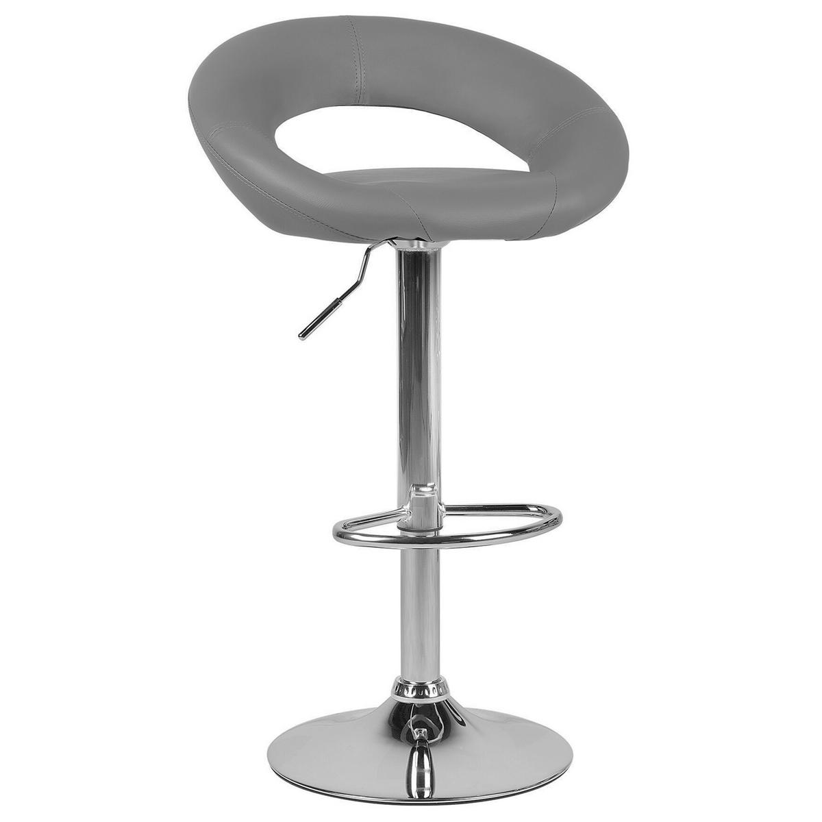 BARHOCKER 2er-Set Kunstleder Grau Peoria - Grau, Textil/Metall (54/101/40cm) - Beliani