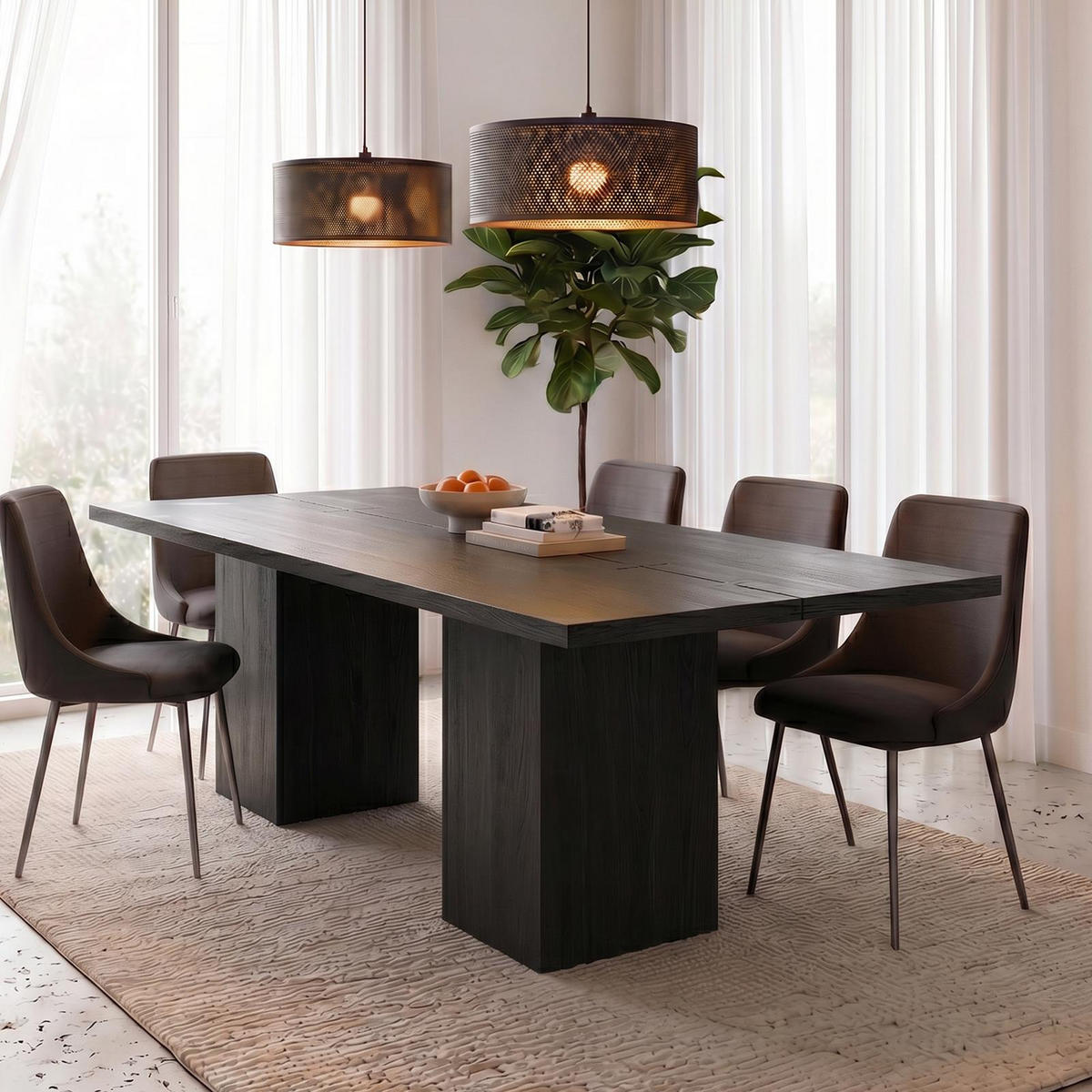 ESSTISCH MAHO schwarz - Schwarz, Holz (100/200/76cm) - IDIMEX