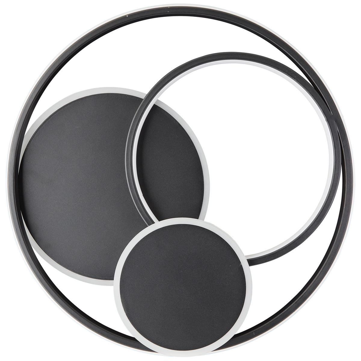 DECKENLEUCHTE Runda G99371/76 - Schwarz, Metall (50/50/7cm) - Brilliant