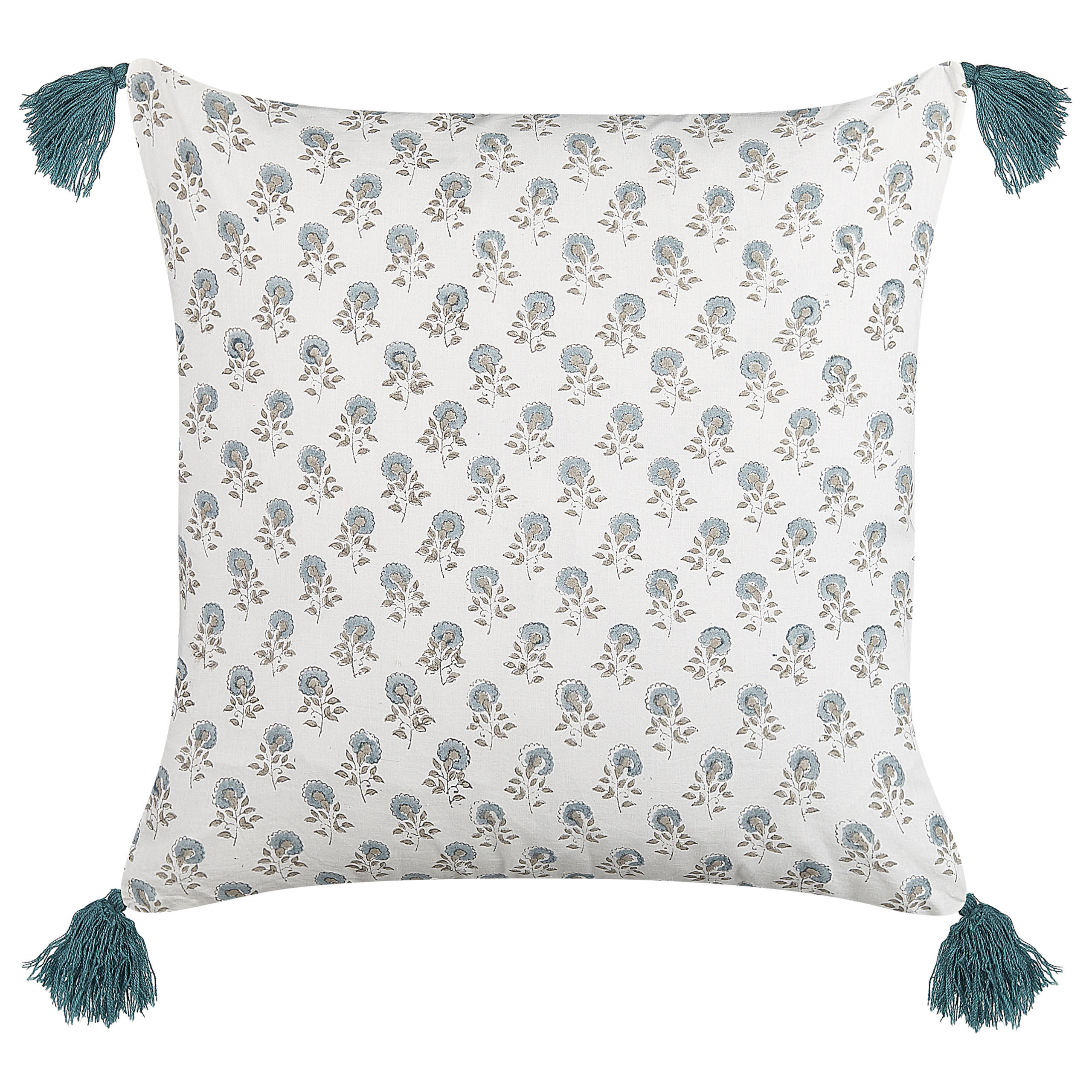 DEKOKISSEN 2er-Set Weiß 45/45 cm Cornus - Weiß, Naturmaterialien/Textil (45/45cm) - Beliani