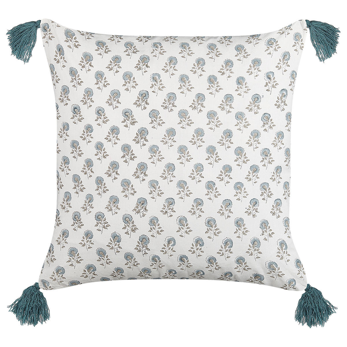 DEKOKISSEN 2er-Set Weiß 45/45 cm Cornus - Weiß, Naturmaterialien/Textil (45/45cm) - Beliani