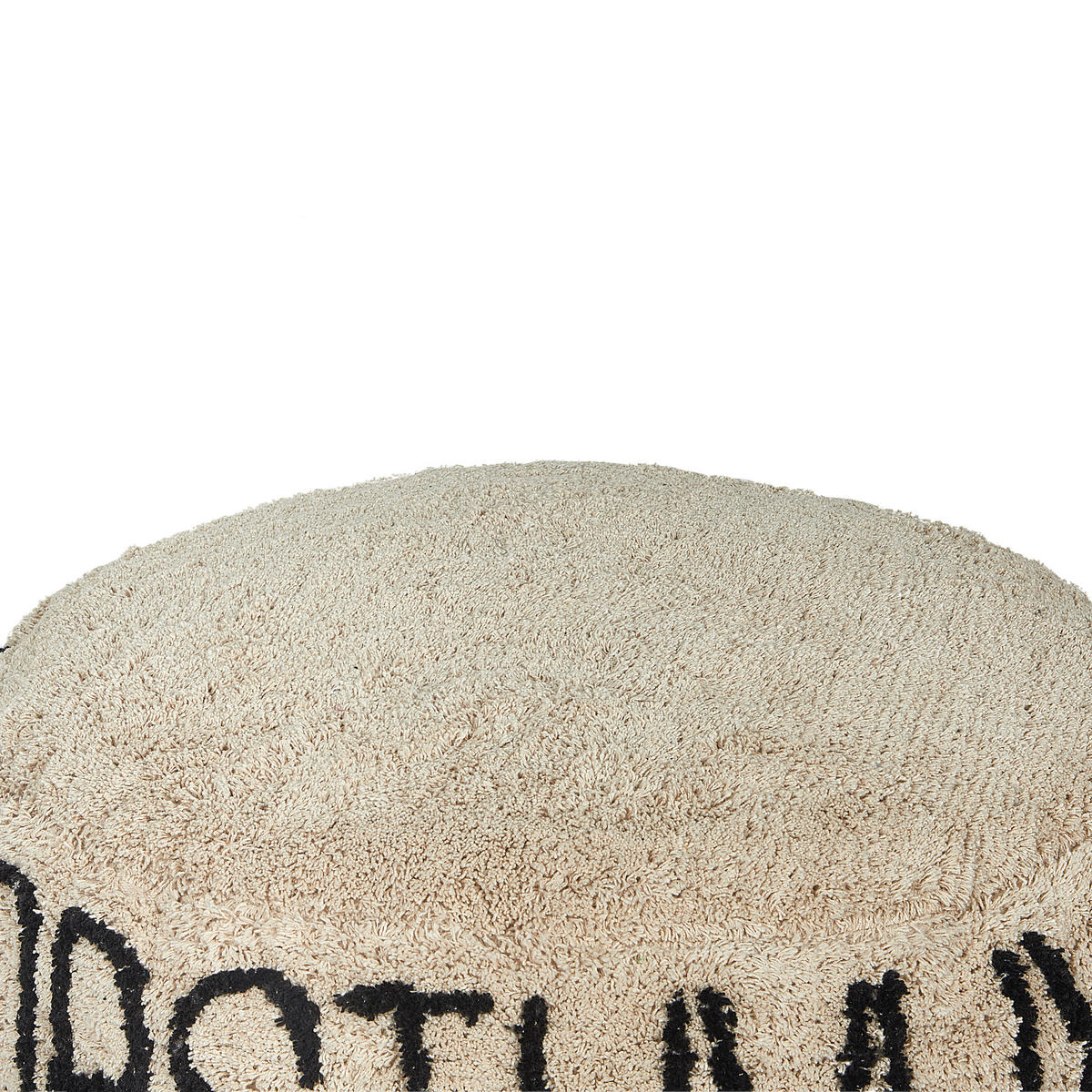 POUF Baumwolle Beige Twinspur - Beige/Schwarz, Textil (60/20/60cm) - Beliani