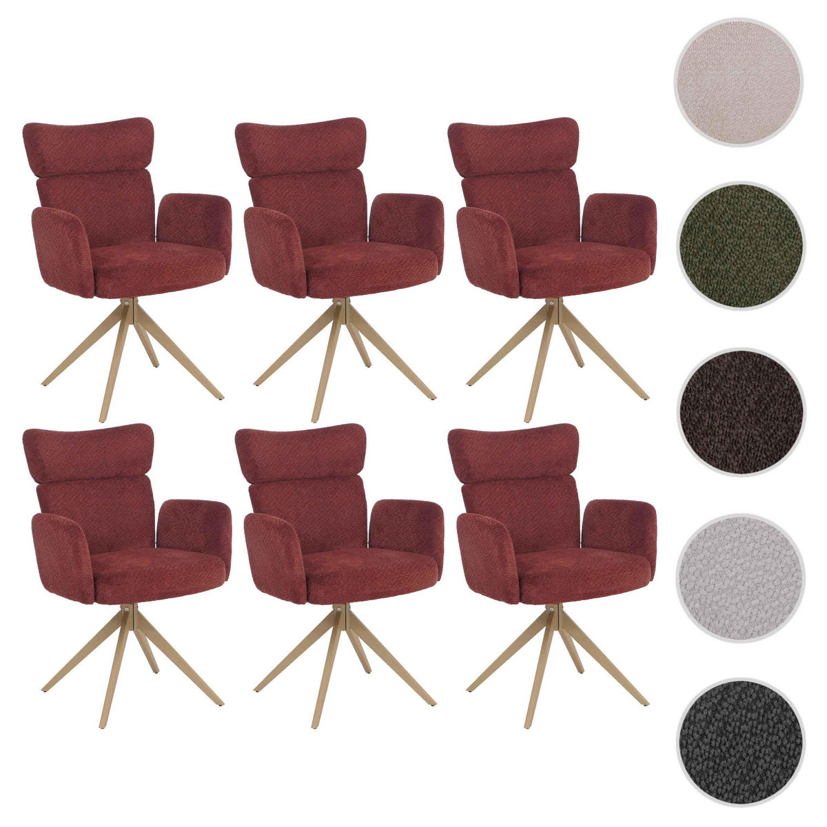 ESSZIMMERSTUHL Bordeaux - Bordeaux, Textil (63/92/58cm) - MCW