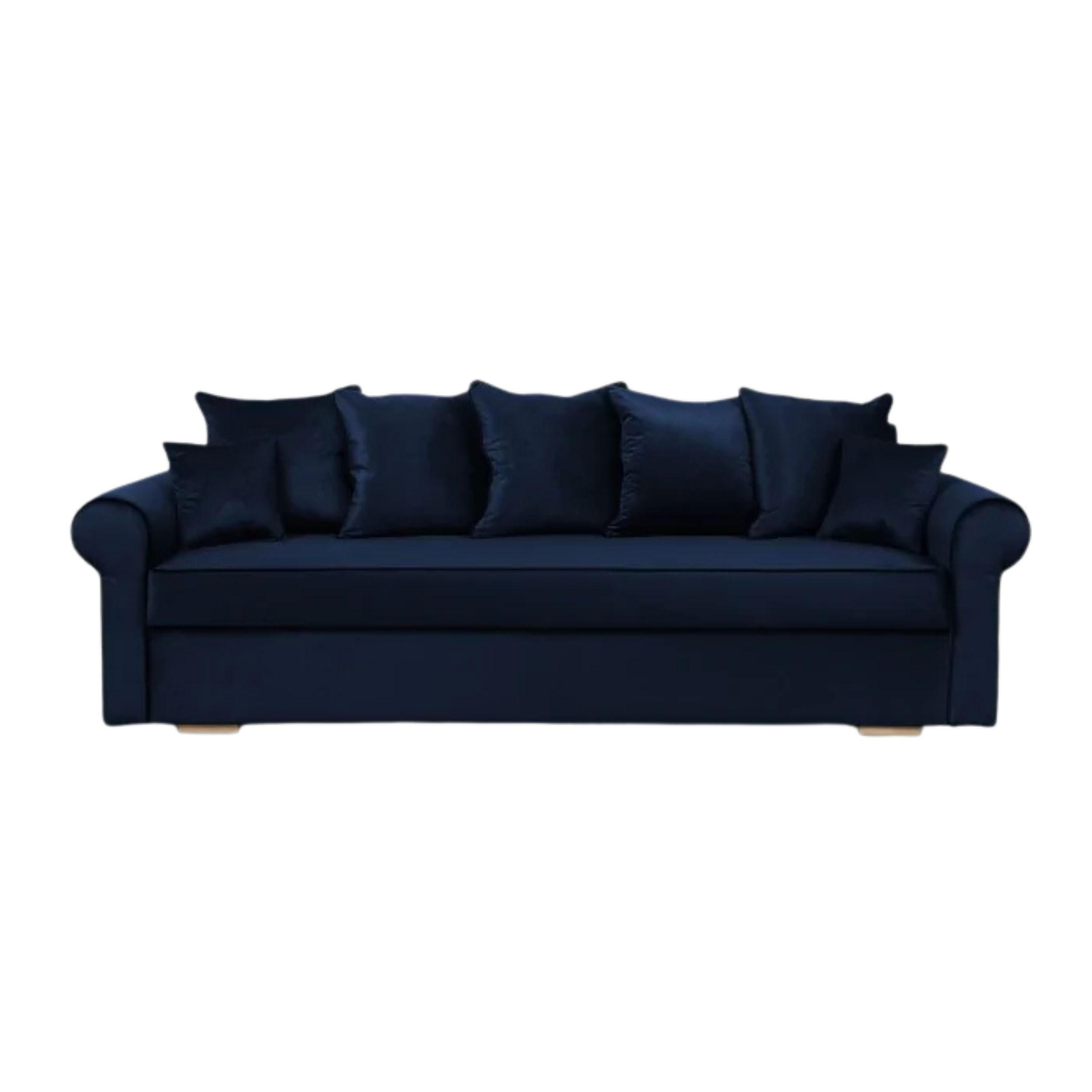 SCHLAFSOFA VIVIA, Sofa mit Schlaffunktion und Bettkasten, Farbe: Blau, Veloursstoff - Blau, Textil (237/100/85cm) - Sepro Meble