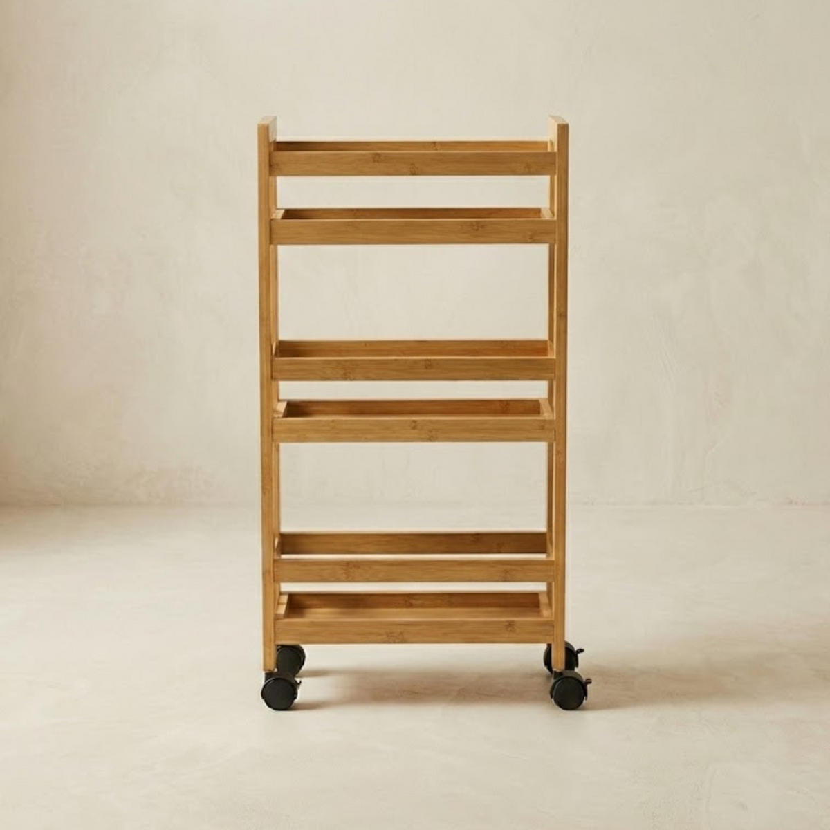 BADREGAL Kluk 76 cm Rollen 3 Ebenen - Beige, Naturmaterialien (15/76/38cm) - NUXIO