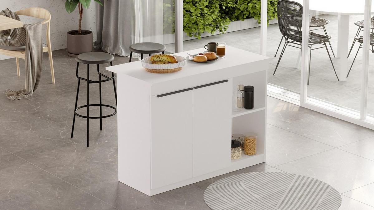 ESSTISCH orlando weiss - Weiß, Holz (120/60/88cm) - Habitat Garten
