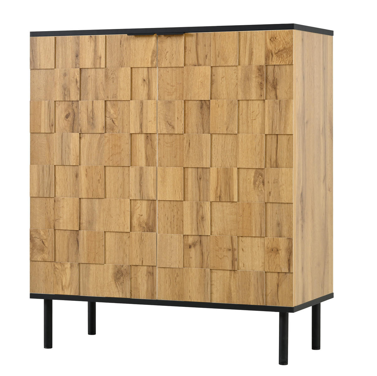 SCHUHSCHRANK 80/35/91,5 cm natur aus Spanplatte mit Mosaikfront - Naturfarben, Holzwerkstoff (80/91/35cm) - OKWISH