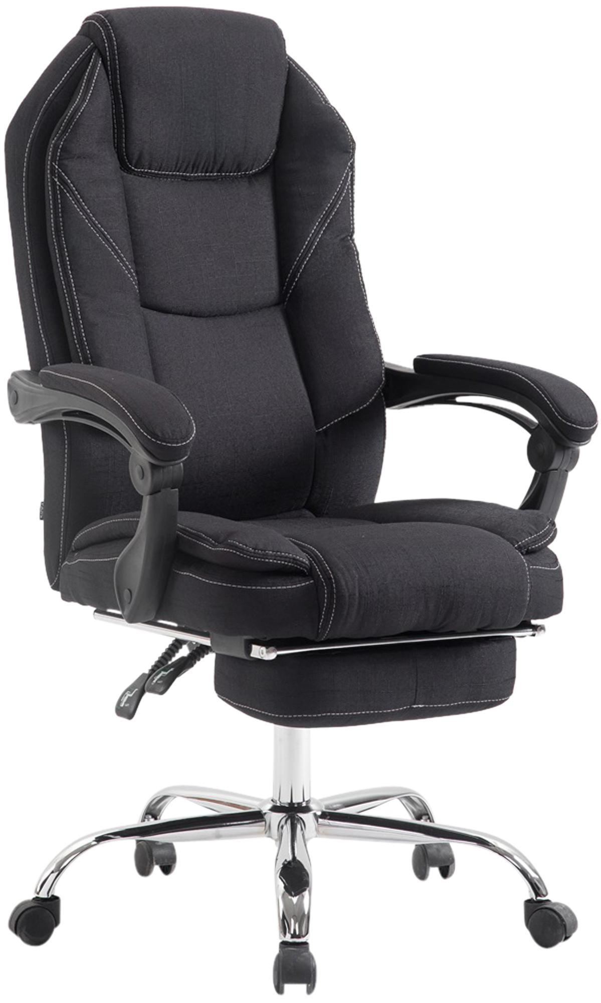 CHEFSESSEL Stoff Schwarz - Chromfarben/Schwarz, Textil/Metall (67/114/64cm) - CLP