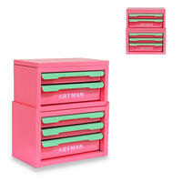 KOMBINATIONSKOFFER – Farbkombination Pink und Grün, 2 + 3 Ebenen - Multicolor, Metall (15.8/32/28.5cm) - DCA