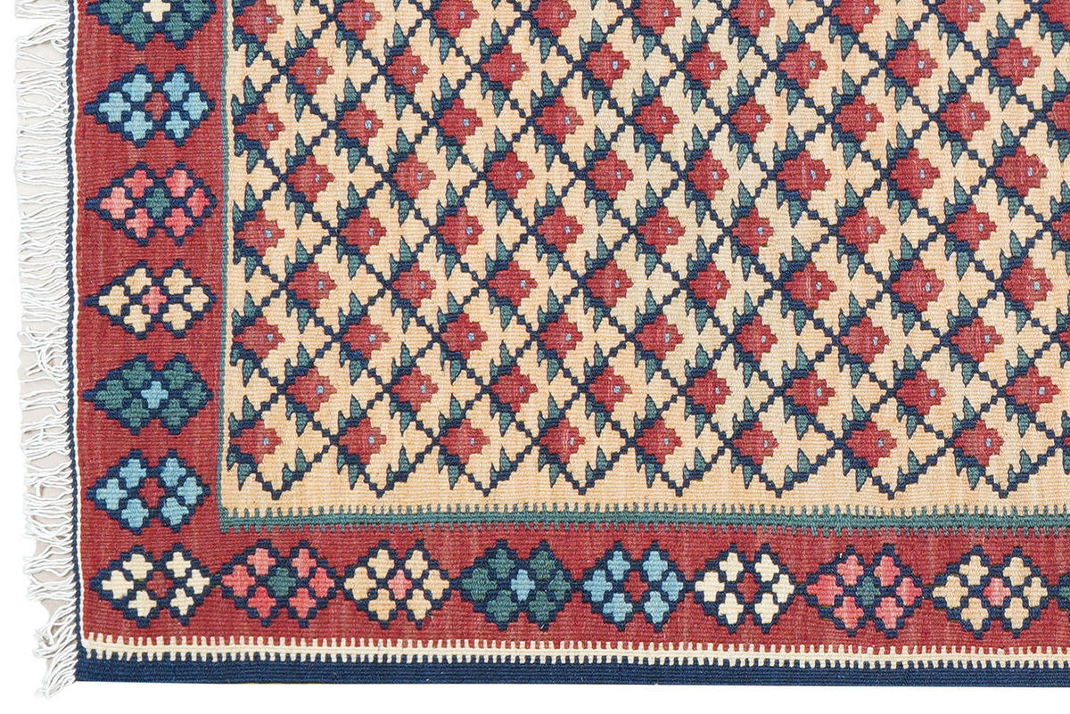 HANDWEBTEPPICH Kelim Senneh Mehrfarbig 145/97 cm Schurwolle - Multicolor, Textil (97/145cm) - Looma