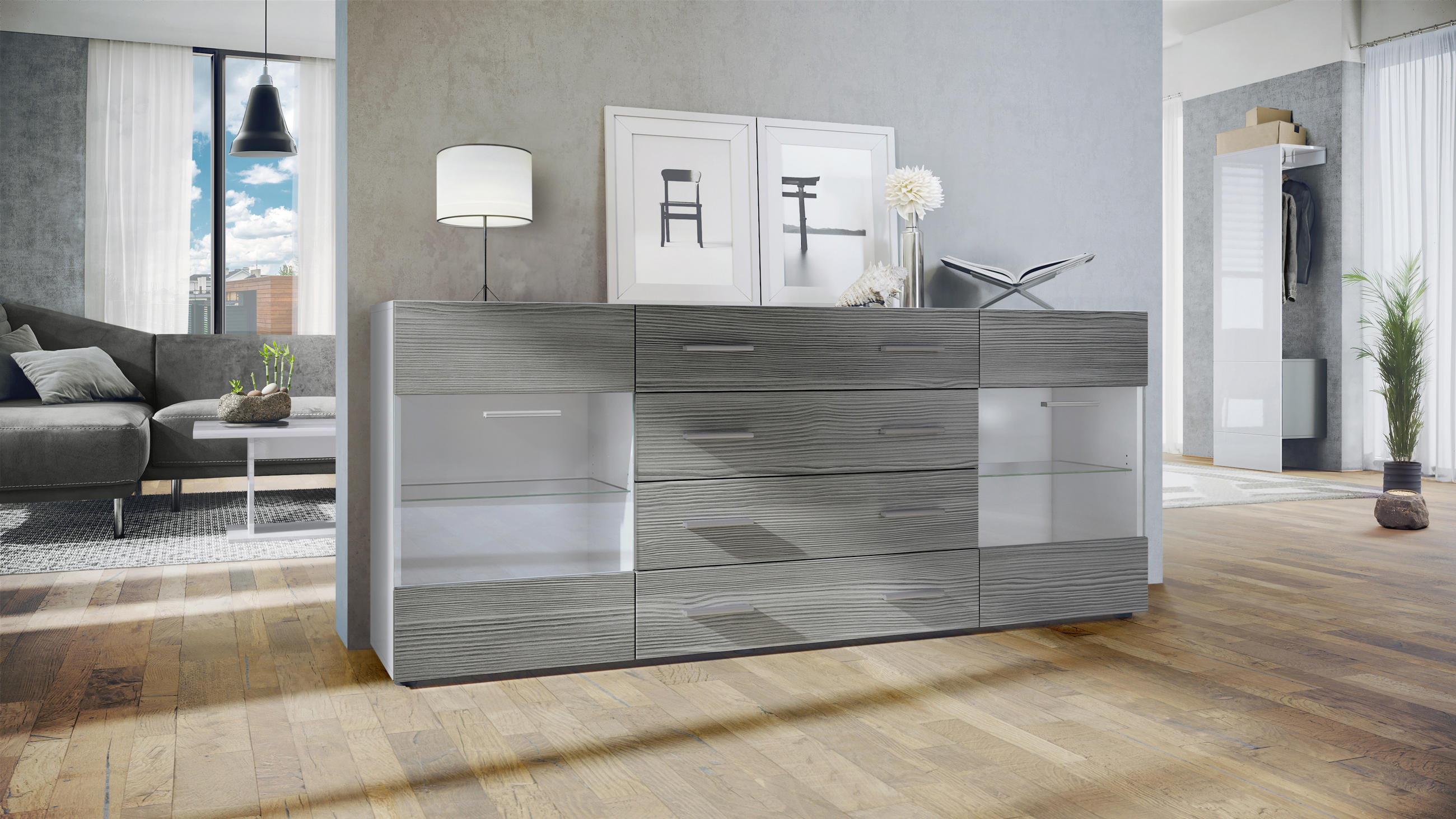SIDEBOARD Carlos Avola-Anthrazit - Anthrazit, Holzwerkstoff (166/72/35cm) - Vladon