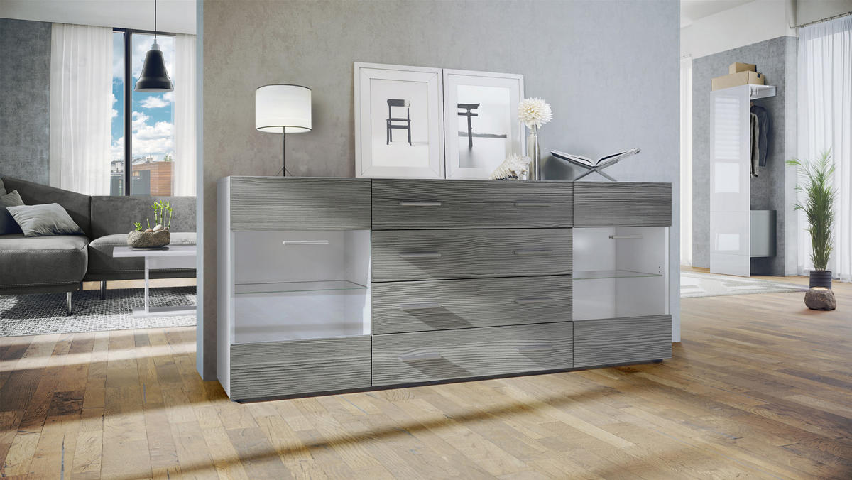 SIDEBOARD Carlos Avola-Anthrazit - Anthrazit, Holzwerkstoff (166/72/35cm) - Vladon