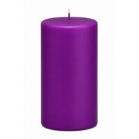 STUMPENKERZEN Samt-Lack Purple Lila 15 x 7 cm, 4er Set - Lila, Paraffin (7/15/15cm) - Kopschitz Kerzen