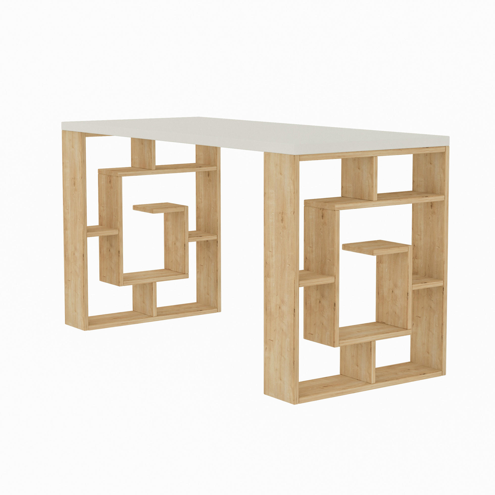 SCHREIBTISCH maze weiss - Weiß, Holz (140/60/75cm) - Habitat Garten
