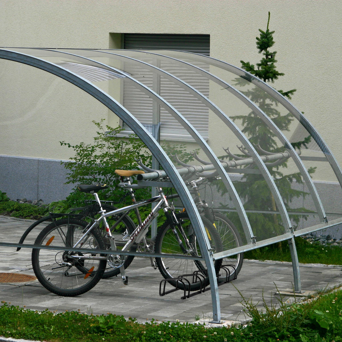 FAHRRADSTÄNDER Schwarz für 5 Fahrräder Stahl pulverbeschichtet - Schwarz, Metall (130/27/33cm) - Relaxdays