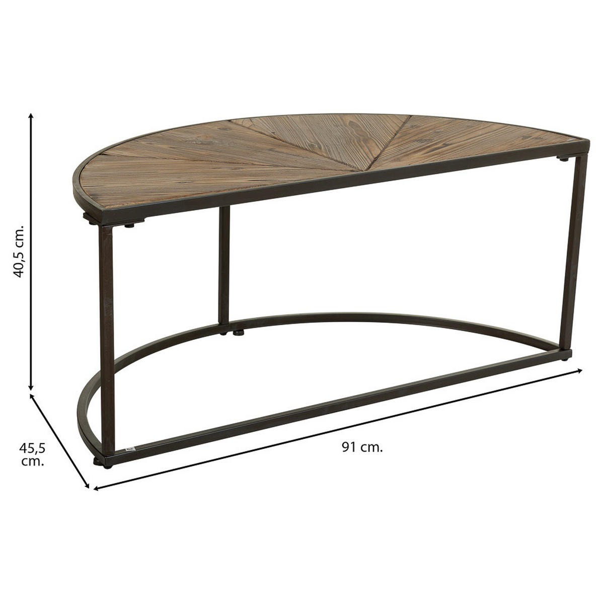 TISCH aus Metall und Holz, 91x46x41cm - Braun, Holz (45.5/91/40.5cm) - Wanderlust