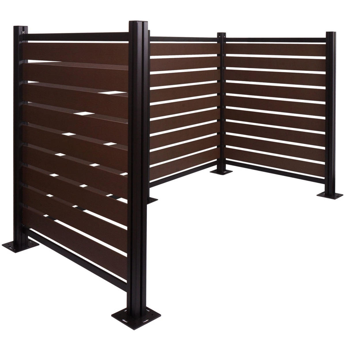 MÜLLTONNEN-ZAUN Alu 130x206x110cm Braun - Braun, Metall (206/130/110cm) - PROREGAL