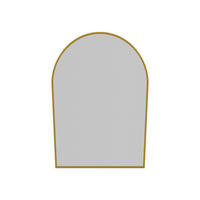 WANDSPIEGEL Bogenform 91 x 61 cm aus Sicherheitsglas mit Aluminiumrahmen gold - Goldfarben, Metall (61/91/3cm)
