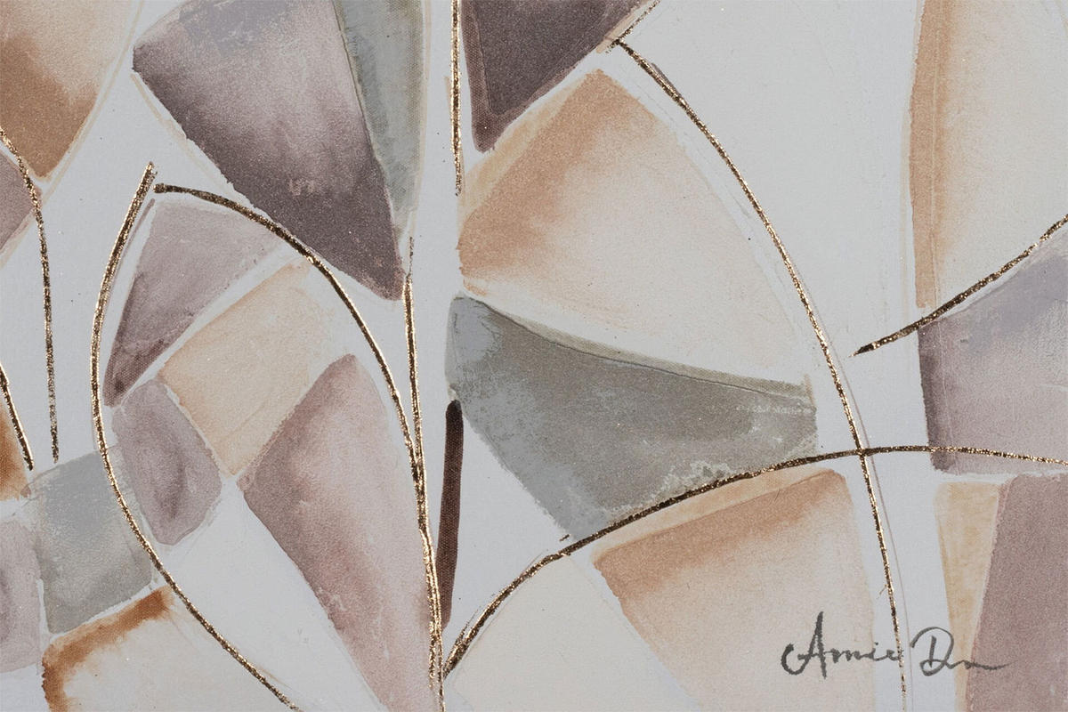 ACRYLBILD HANDGEMALT 80/80 cm - Taupe/Grau, Holz/Textil (1.3/80cm) - KUNSTLOFT