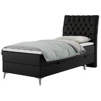 BOXBETT MILEN 90/200 Schwarz Kunstleder - H4 - Rechts Seite - Schwarz, Holz/Textil (90/200cm) - MKS