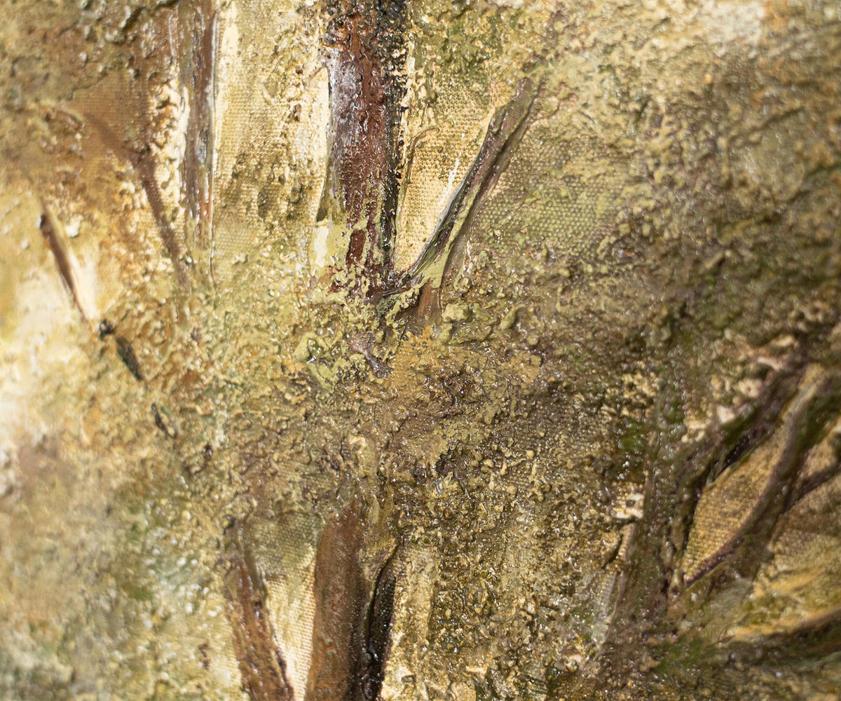 GEMÄLDE Baum der Kontemplation Schattenfugenrahmen Eichefarben 140x100 cm - Eichefarben, Holz (140/100cm) - YS-art gallery