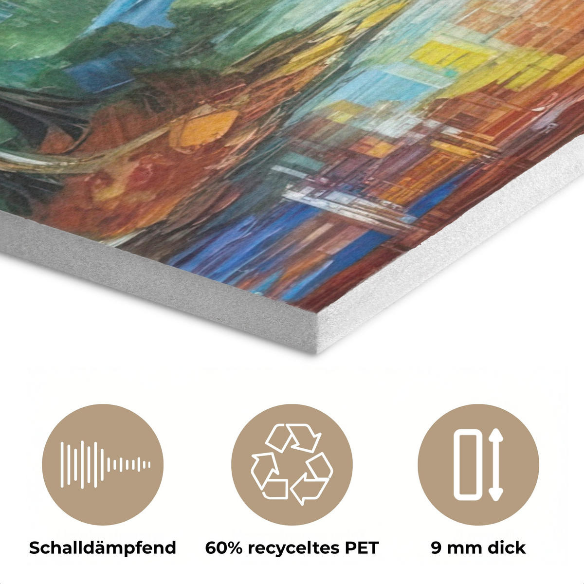 AKUSTIKBILD Landschaft - Wald - Farben - Natur Wanddeko 60x90 cm - Multicolor, Kunststoff (60/90/0.9cm) - MuchoWow