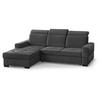 ECKSCHLAFSOFA Alex Mini dunkelgrau links - Dunkelgrau/Schwarz, Textil (245/185cm) - Beautysofa
