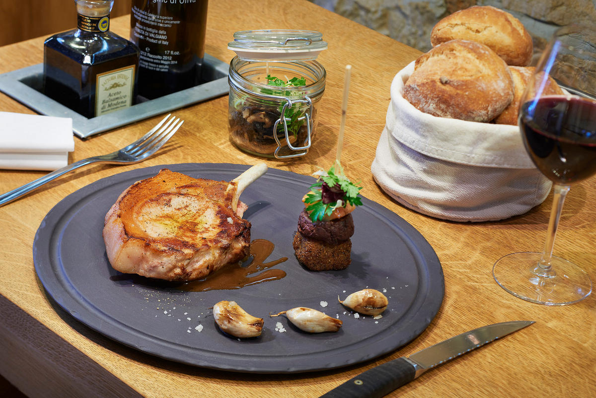STEAKTELLER 30 cm Schieferoptik, rund - Schieferfarben, Keramik (30cm) - Revol Porcelaine France