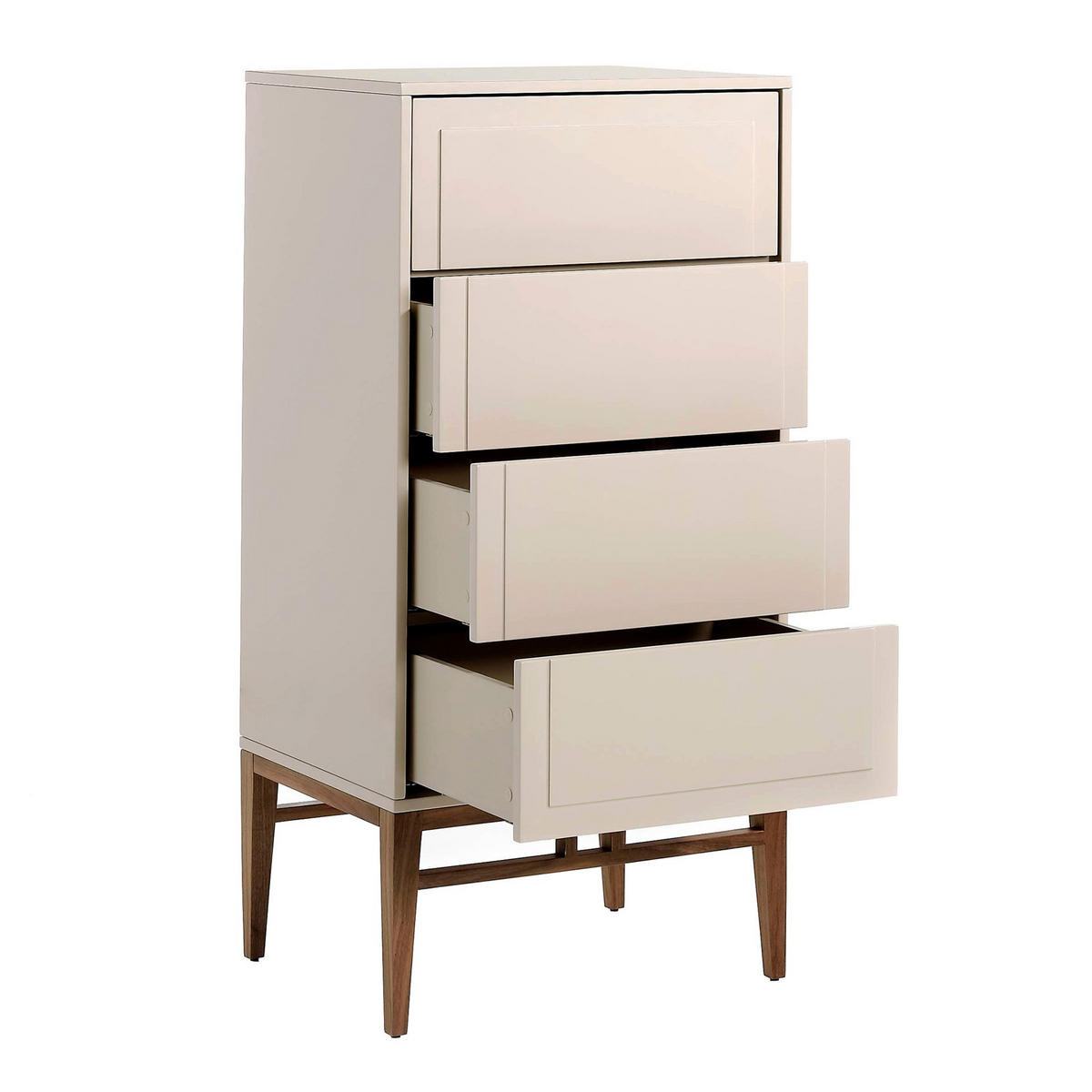 CHIFFONIER in Beige und Walnussholz 60/45/120 cm - Hellbraun/Beige, Holz/Holzwerkstoff (60/120/45cm) - ANGEL CERDA