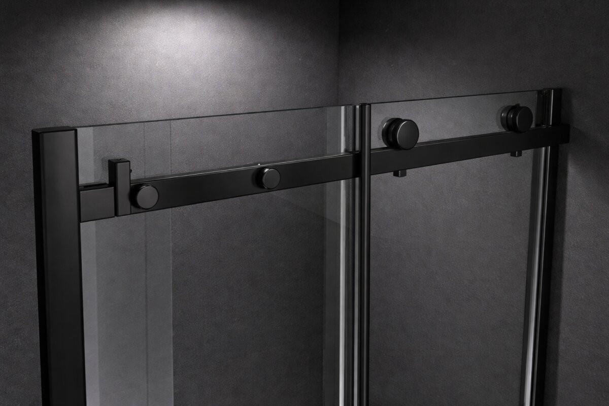 DUSCHKABINE Victoria 130x195 cm Schiebetür Schwarz - Schwarz, Glas (1/130/195cm) -  Glaswerk Westfalen