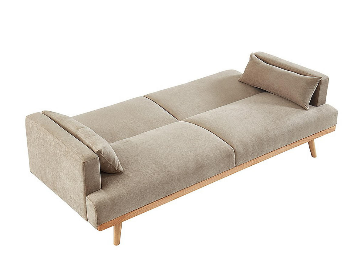 SCHLAFSOFA Klappsofa 3-Sitzer - Stoff - Beige - ESME - Beige, Textil (216/85/89cm) - Vente-Unique