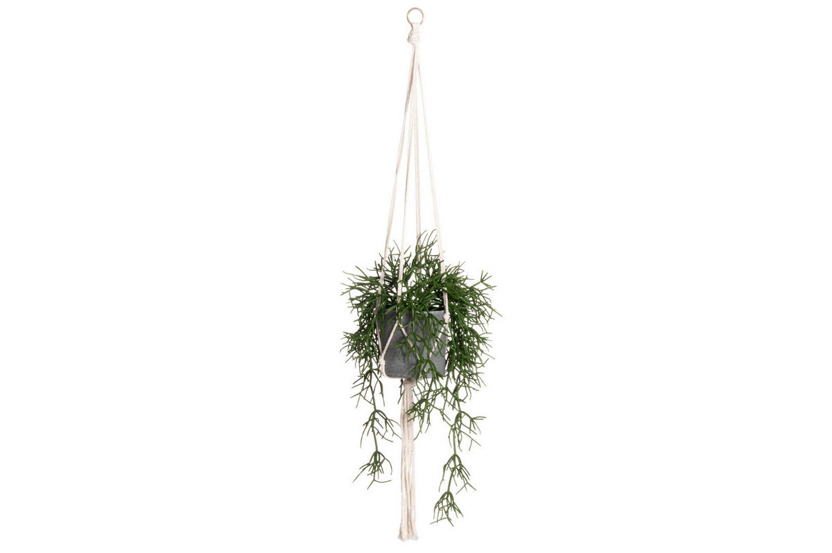 BLUMENTOPFAUFHÄNGER Baumwolle 105 cm - Weiß, Naturmaterialien (4/105cm)