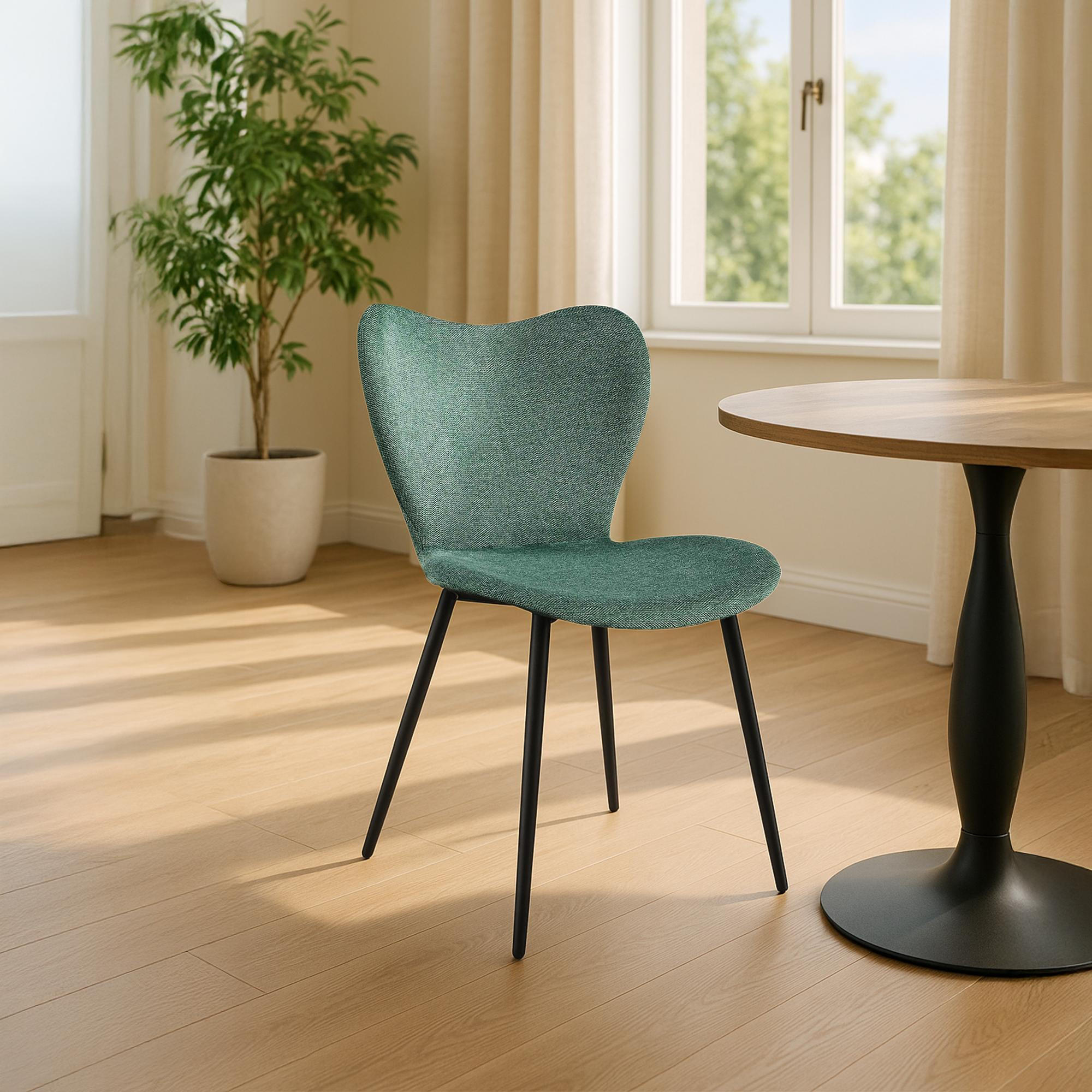 Thumbnail - Deluke Esszimmerstuhl, Grün, Textil, 50x80x58 cm, Esszimmer, Stühle, Esszimmerstühle, Vierfußstühle