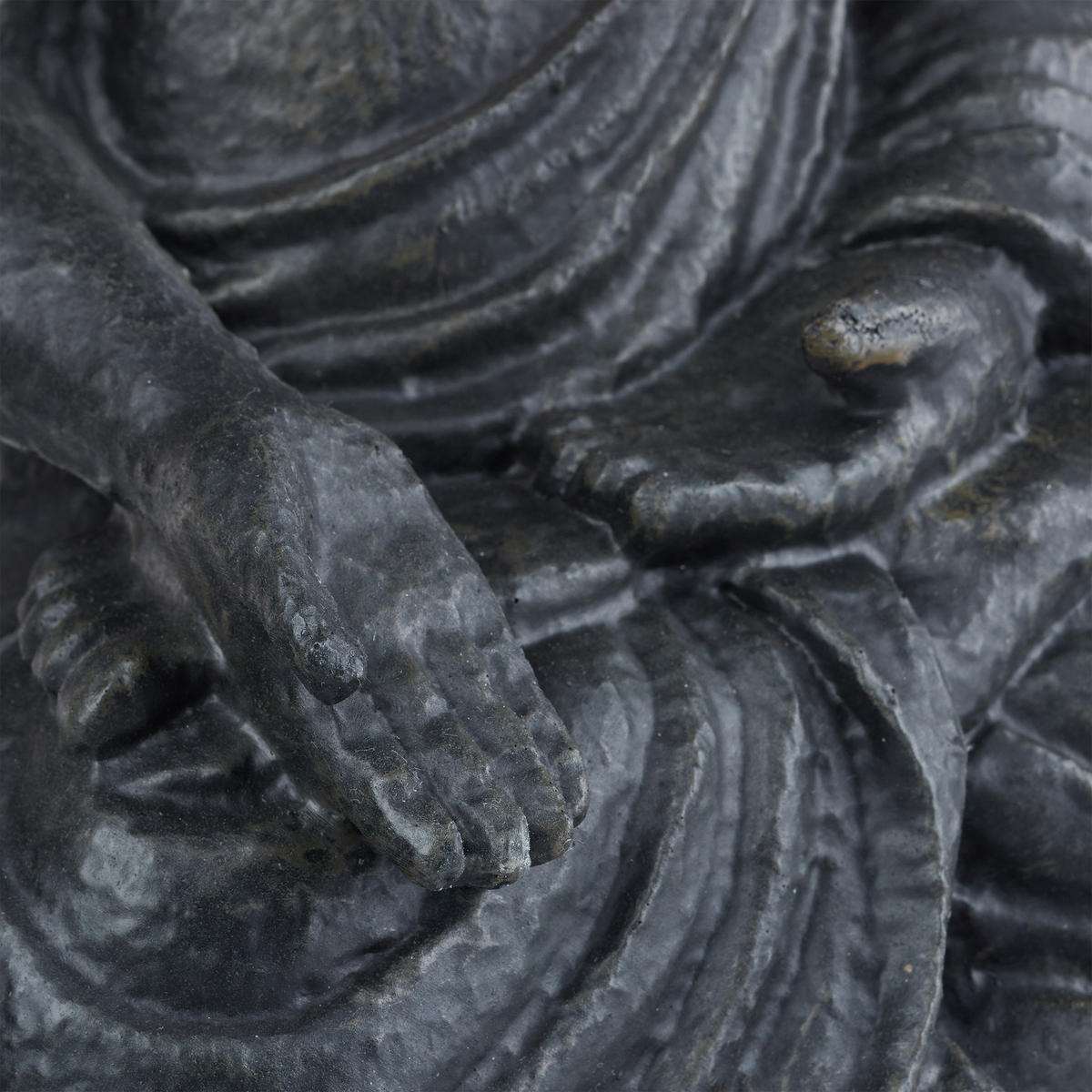 BUDDHA Figur - Anthrazit, Kunststoff (24/40/15cm) - Relaxdays