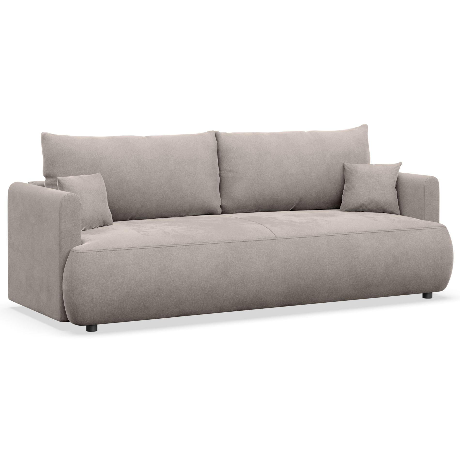3-SITZER SOFA Ovo Mini Grau Velours Easy-Clean - Schwarz/Grau, Kunststoff/Textil (226/90/97cm) - Selsey
