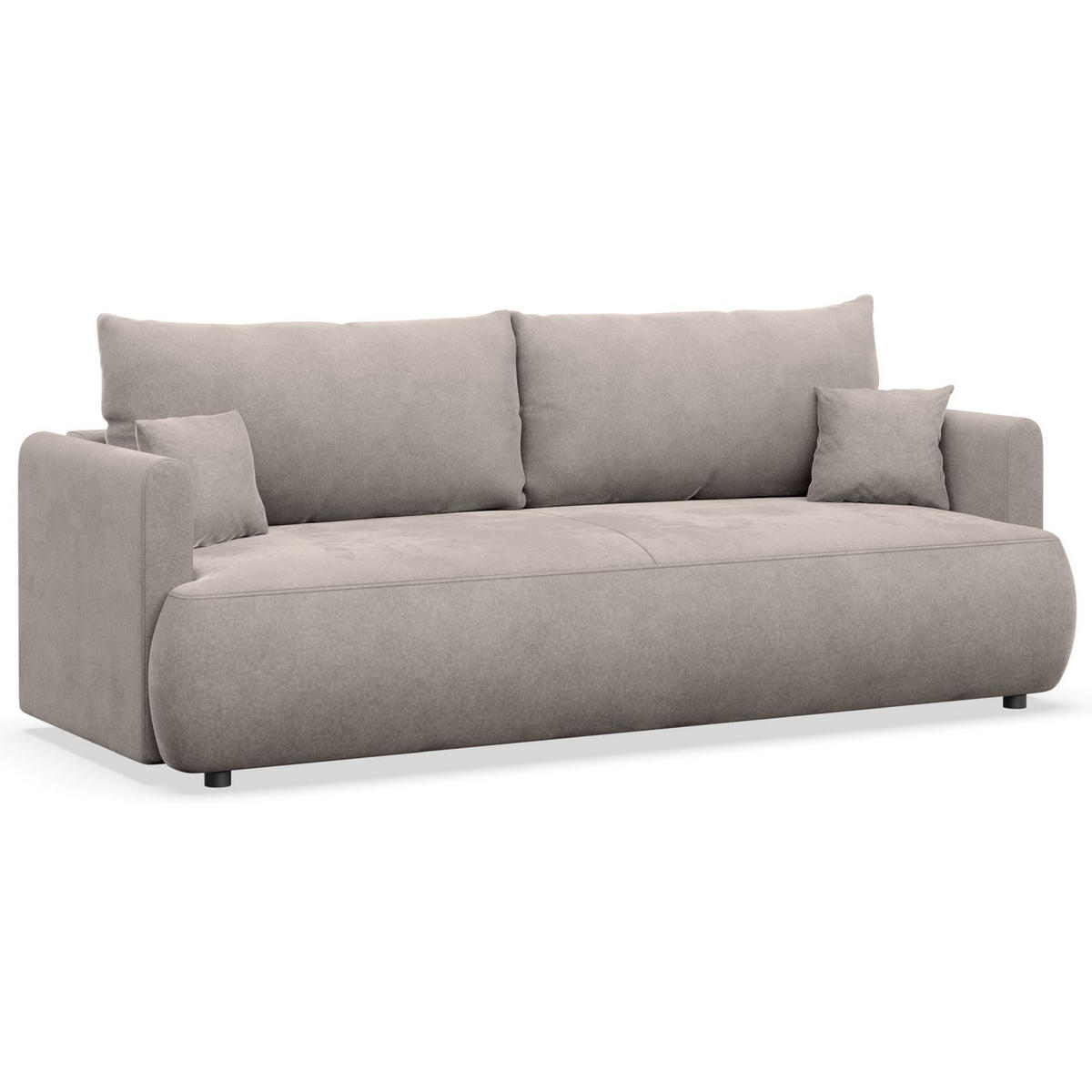 3-SITZER SOFA Ovo Mini Grau Velours Easy-Clean - Schwarz/Grau, Kunststoff/Textil (226/90/97cm) - Selsey