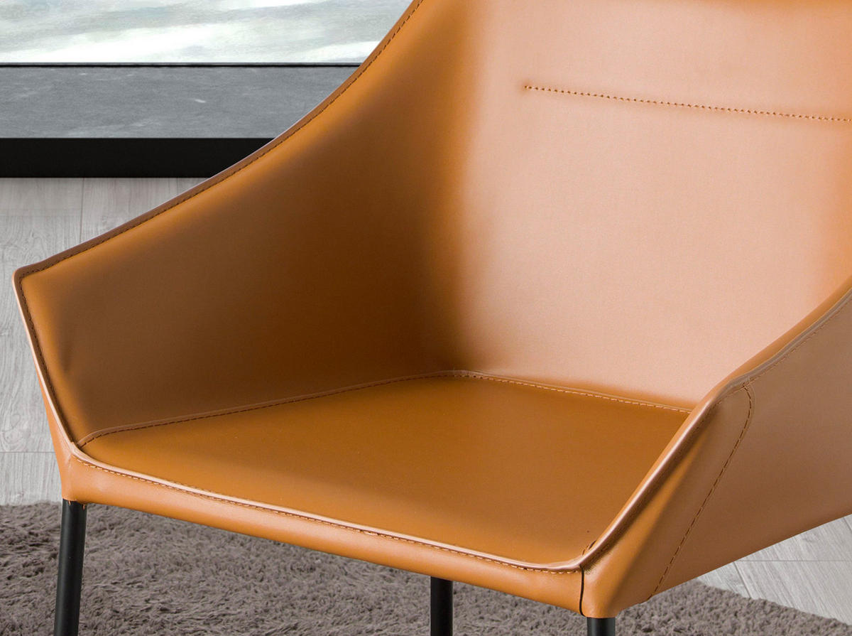 STUHL Braun Schwarz 62/60/79 cm - Schwarz/Braun, Leder (62/79/60cm) - ANGEL CERDA