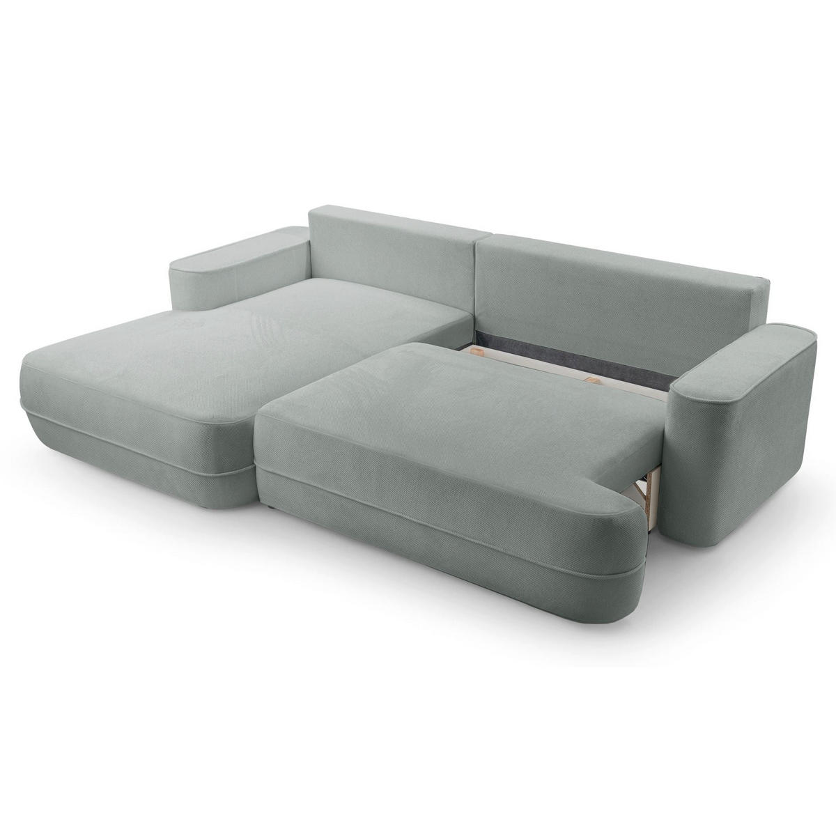 ECKSOFA Fuerro Graubeige Strukturstoff - Taupe/Schwarz, Kunststoff/Textil (260/168cm) - Selsey