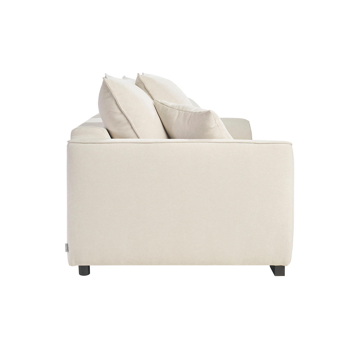 SCHLAFSOFA mit 3 Sitzen in Beige Samtoptik mit 12 cm Matratze ARMAND - Beige, Textil (100/80/217cm) - Miliboo