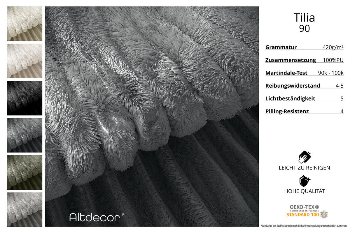 ECKSOFA mit Schlaffunktion und Bettkasten LIRA-L - 264x172x89 Dunkelgrau - Dunkelgrau, Holzwerkstoff/Textil (172/264cm) - ALTDECOR