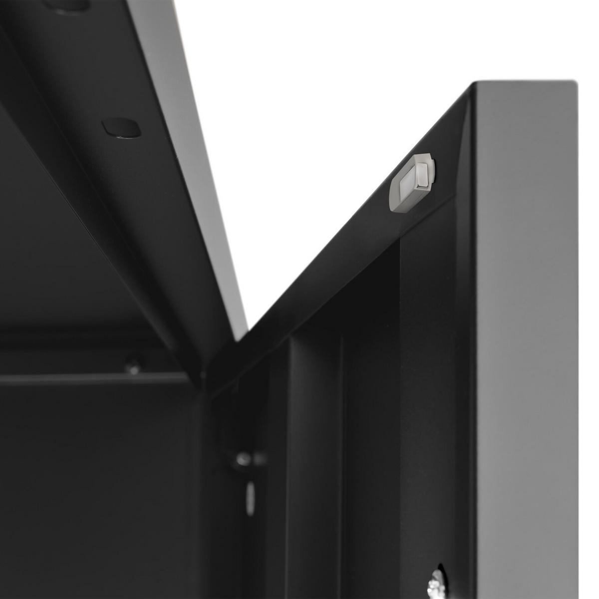 AKTENSCHRANK Blake, Kippschutz, höhenverstellbare Füße, schwarz - Schwarz, Metall (60/100/40cm) - tectake